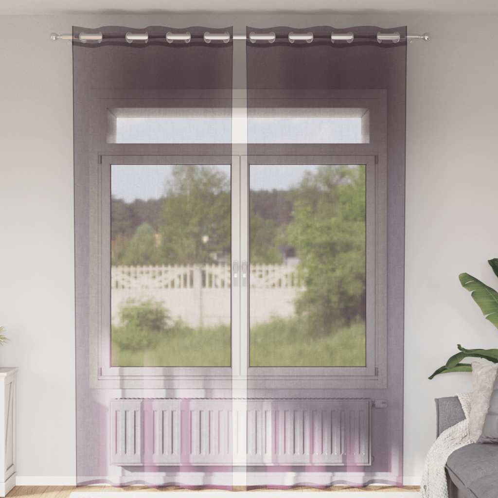 2 db lila fátyolfüggönyök rojtokkal 140x260 cm