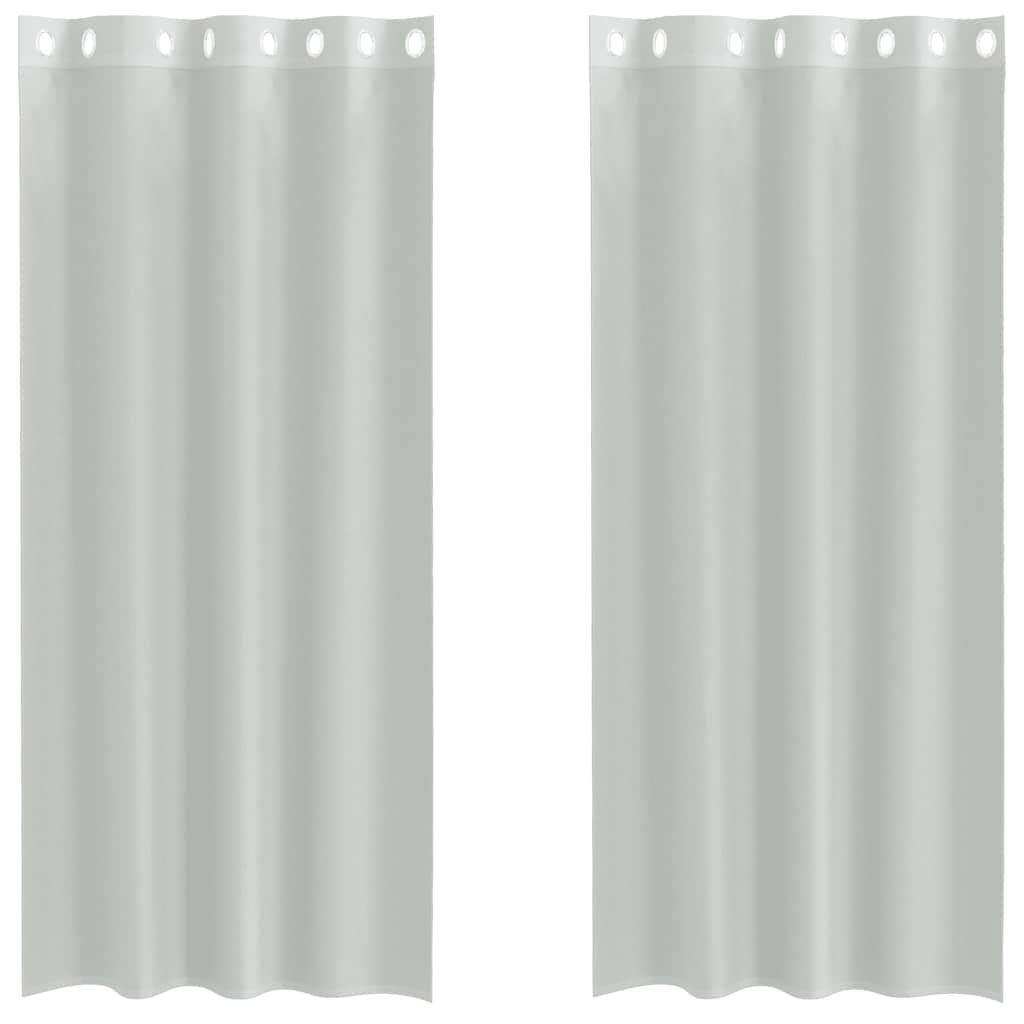 2 db világosszürke fátyolfüggönyök rojtokkal 140x225 cm
