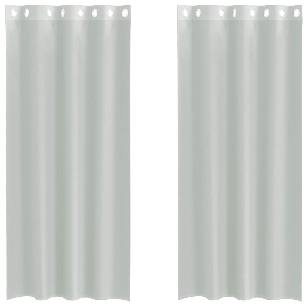 2 db világosszürke fátyolfüggönyök rojtokkal 140x245 cm