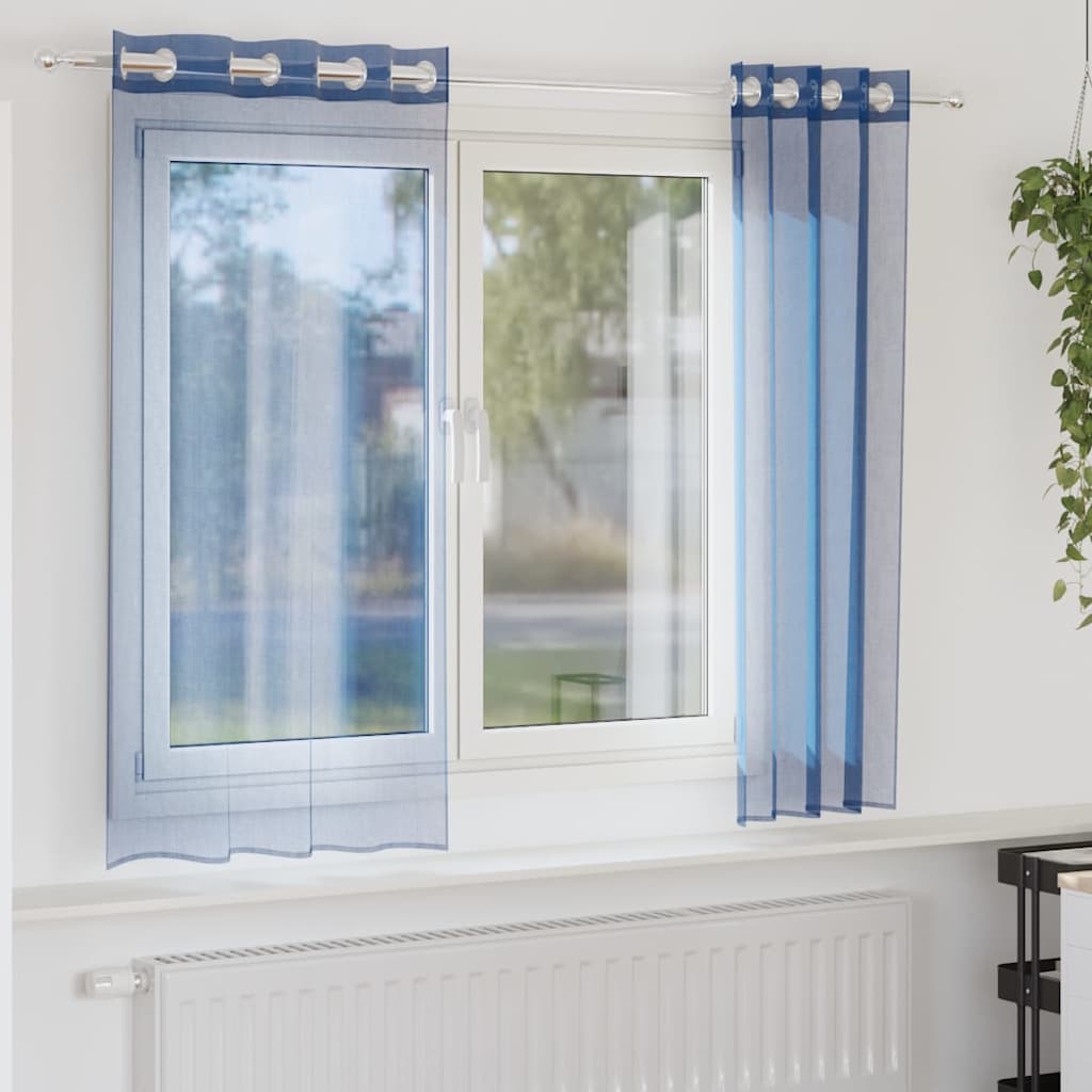 2 db királykék voile függönyök grommets