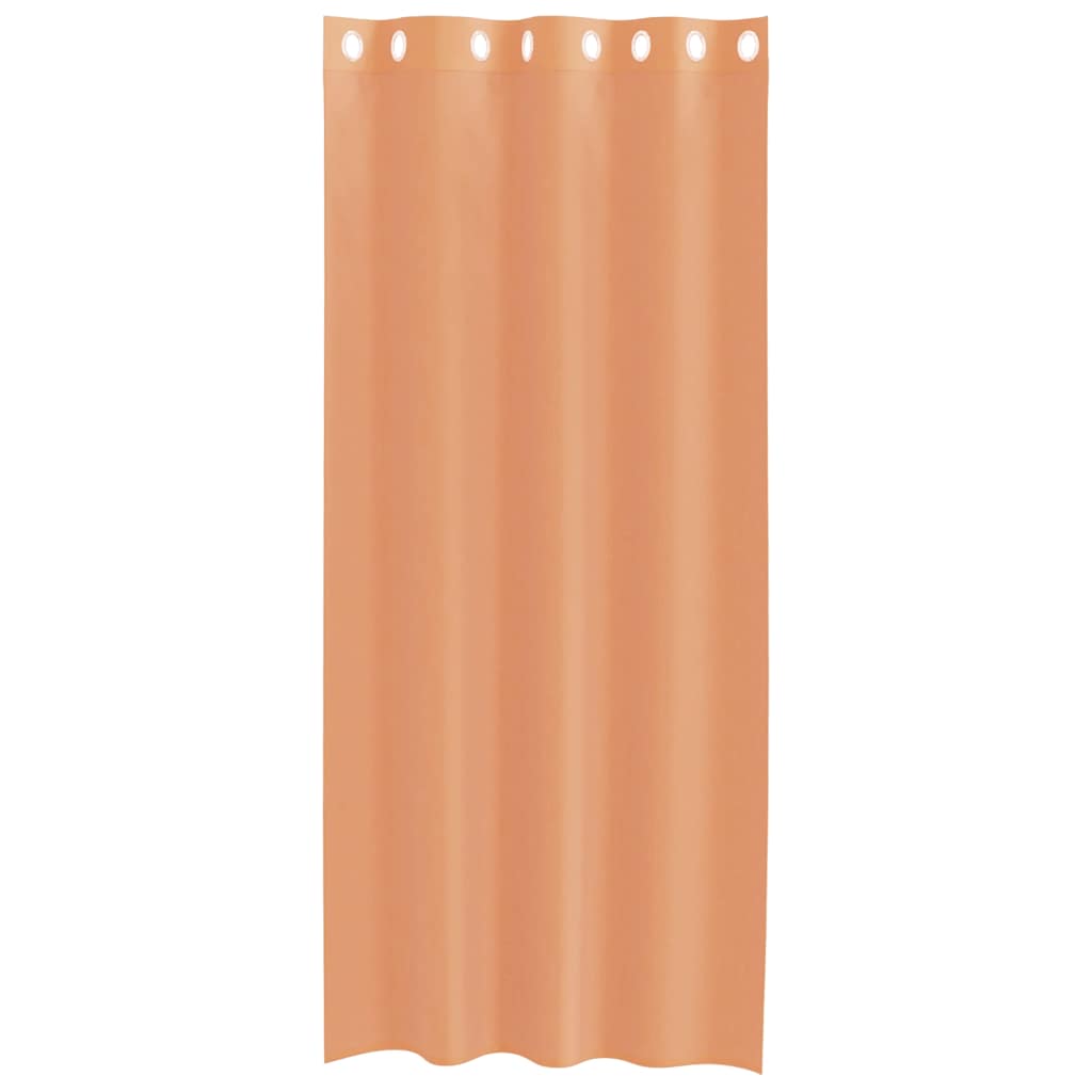 2 db terrakotta színű voile fátyolfüggönyök rojtokkal