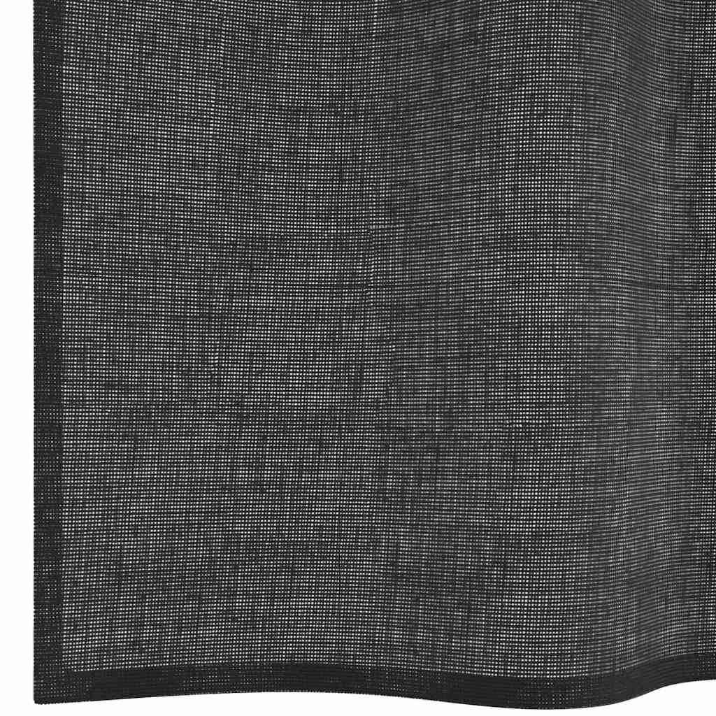 2 db fekete fátyolfüggönyök fülecske tetejével 140x260 cm