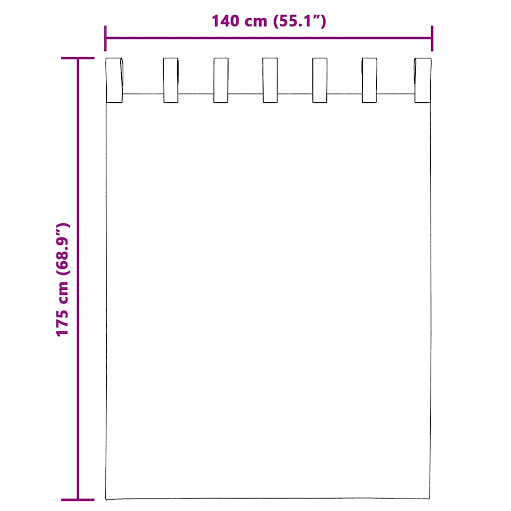 2 db fekete fátyolfüggönyök fülecske tetejével 140x260 cm
