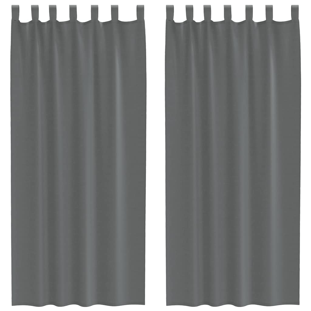 2 db sötétszürke fátyolfüggönyök hurokkal 140x245 cm