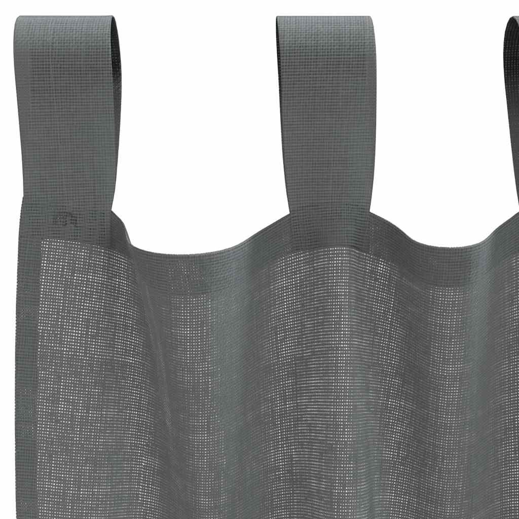 2 db sötétszürke fátyolfüggönyök hurokkal 140x260 cm