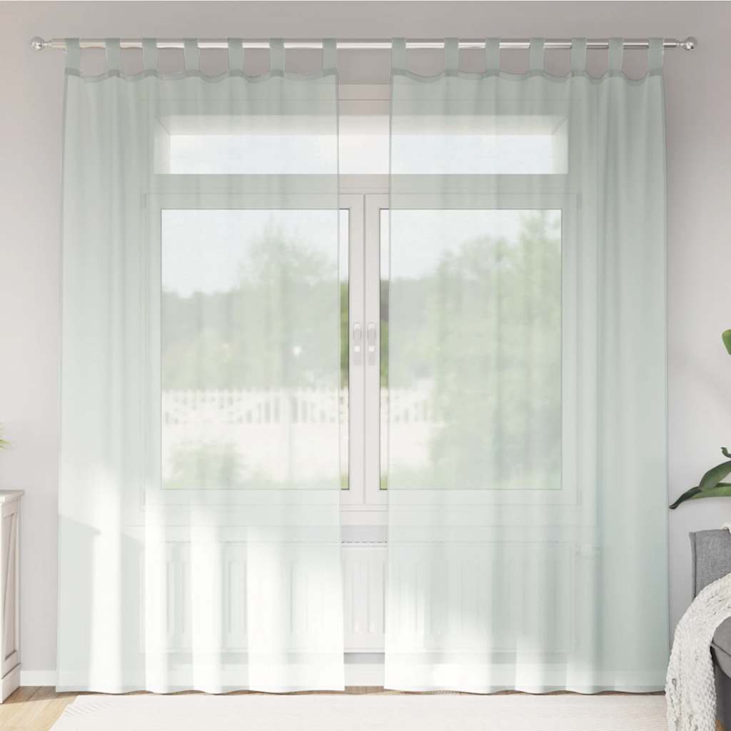2 db világosszürke fátyolfüggönyök hurokkal 140x245 cm