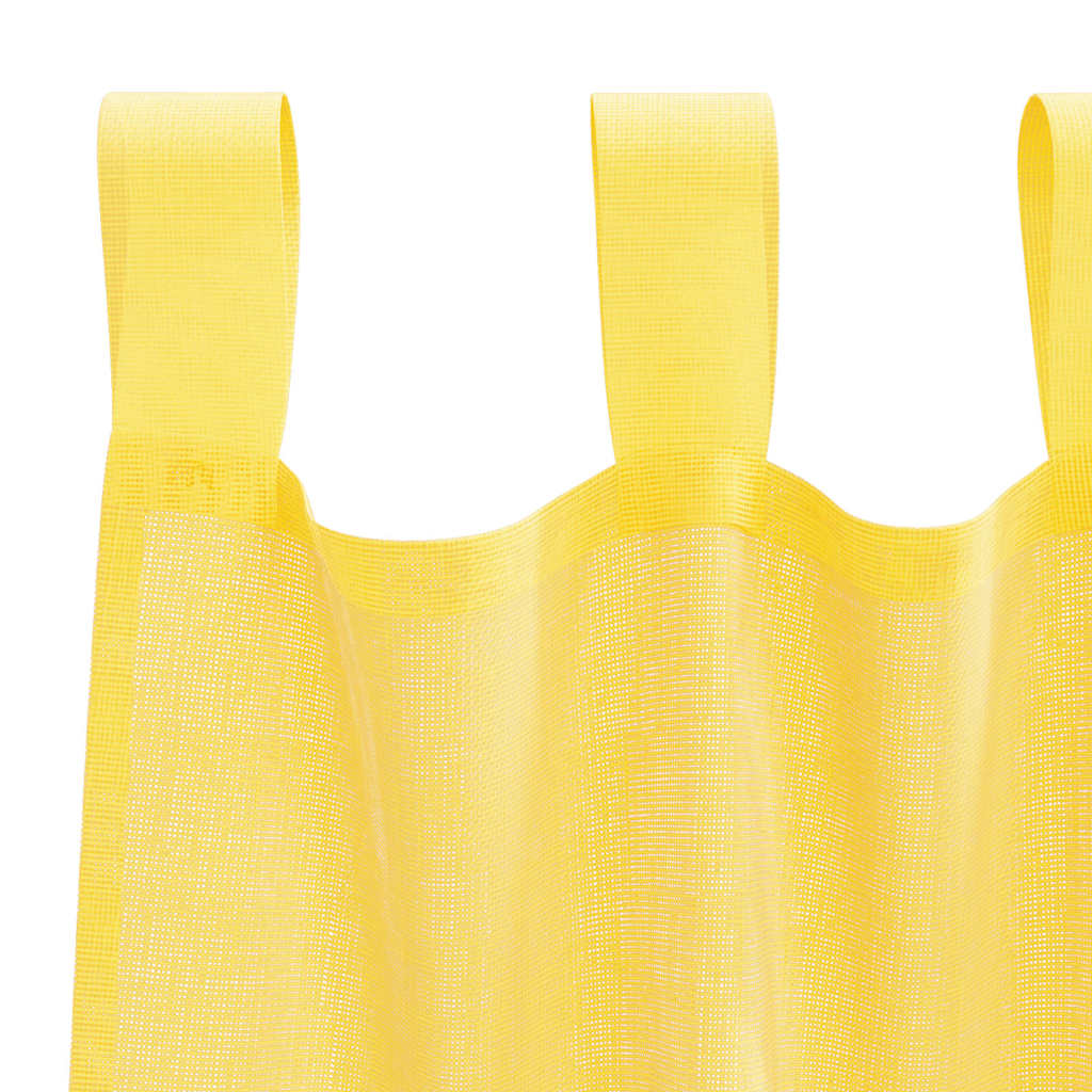 2 db sárga fátyolfüggönyök hurokkal 140x260 cm