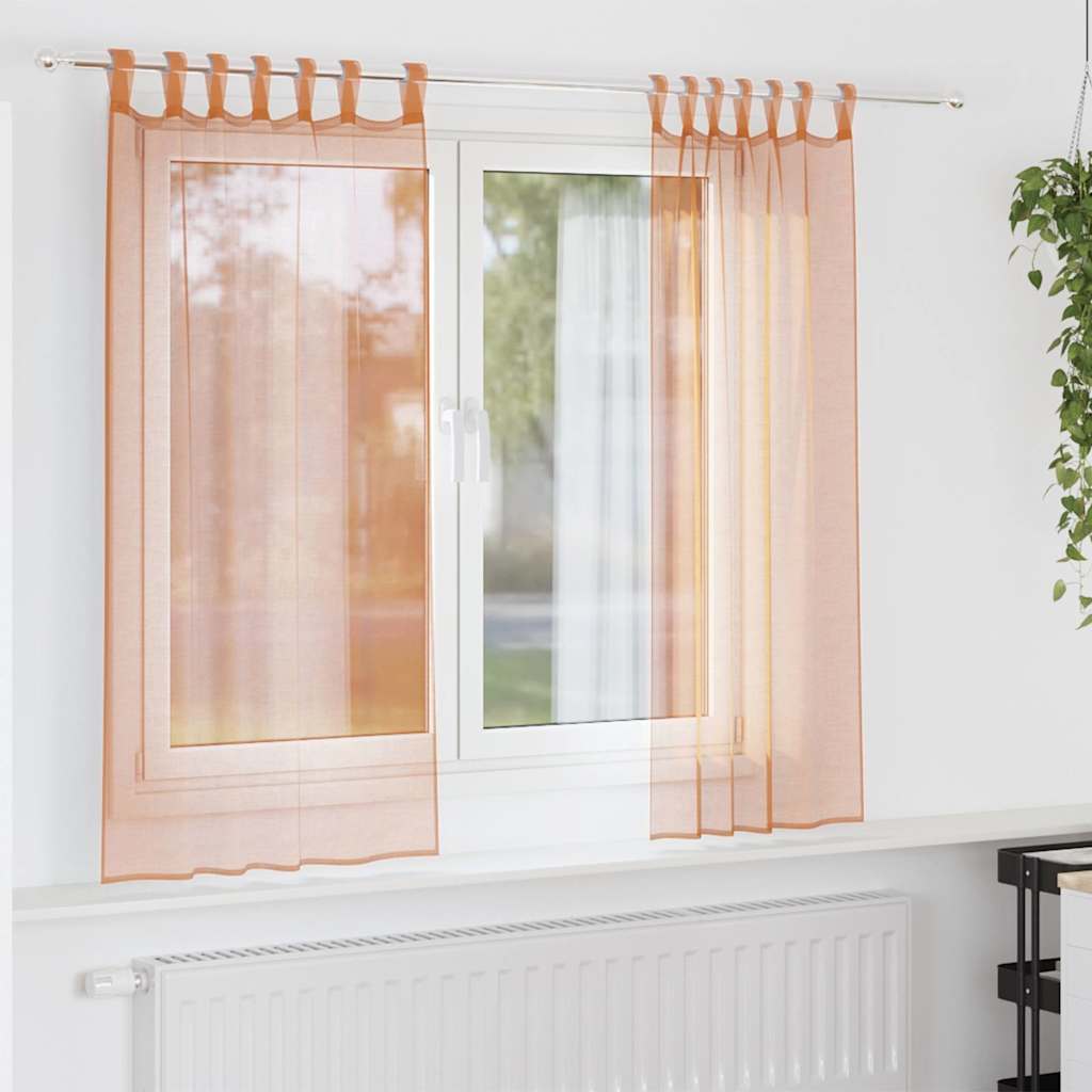 2 db terrakotta fátyolfüggönyök hurokkal 140x175 cm