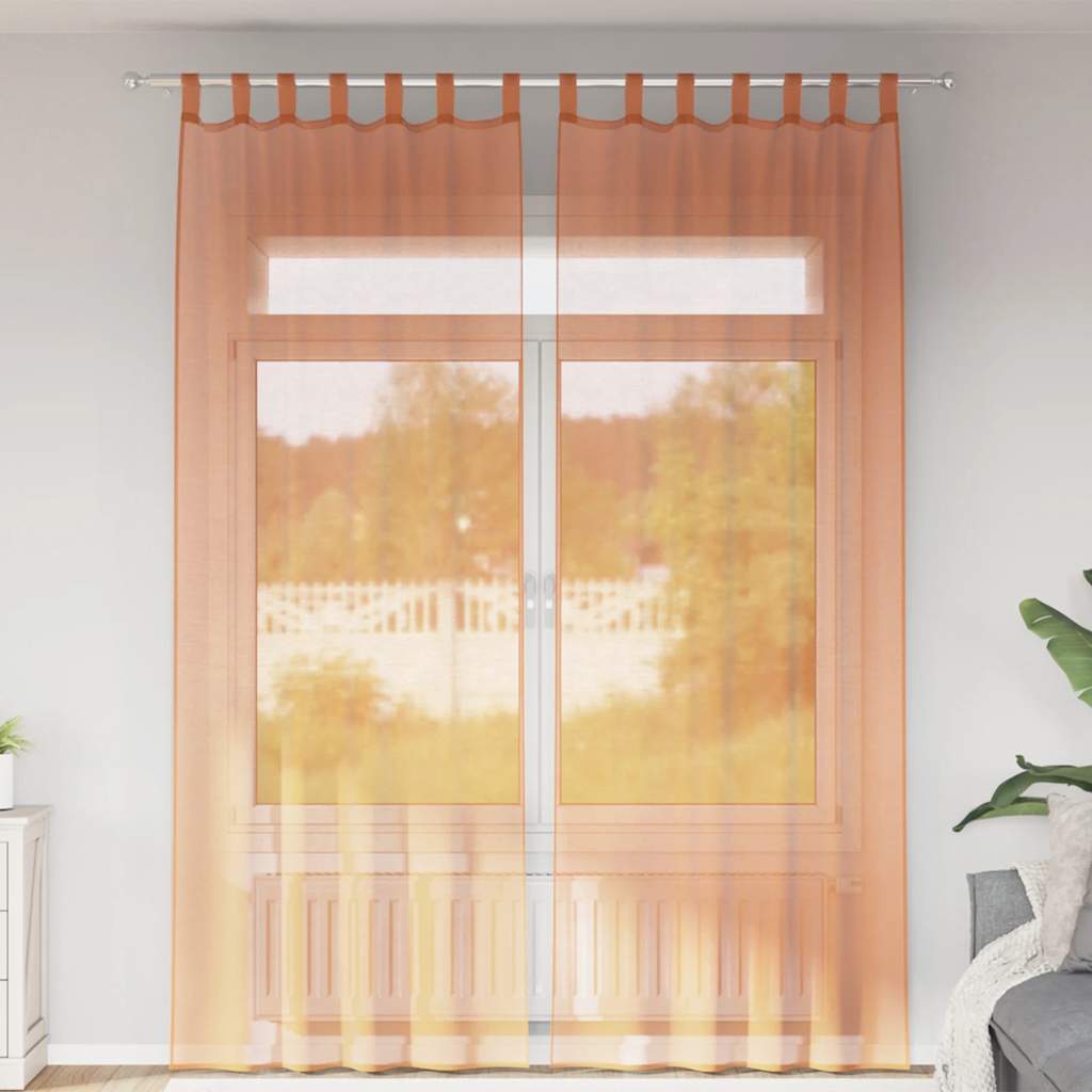 2 db terrakotta fátyolfüggönyök hurokkal 140x260 cm