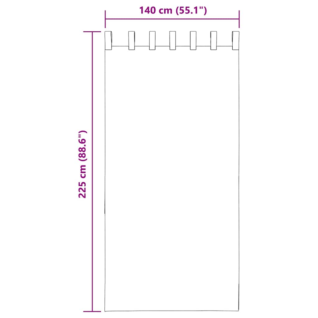 2 db türkizkék fátyolfüggönyök hurokkal 140x225 cm