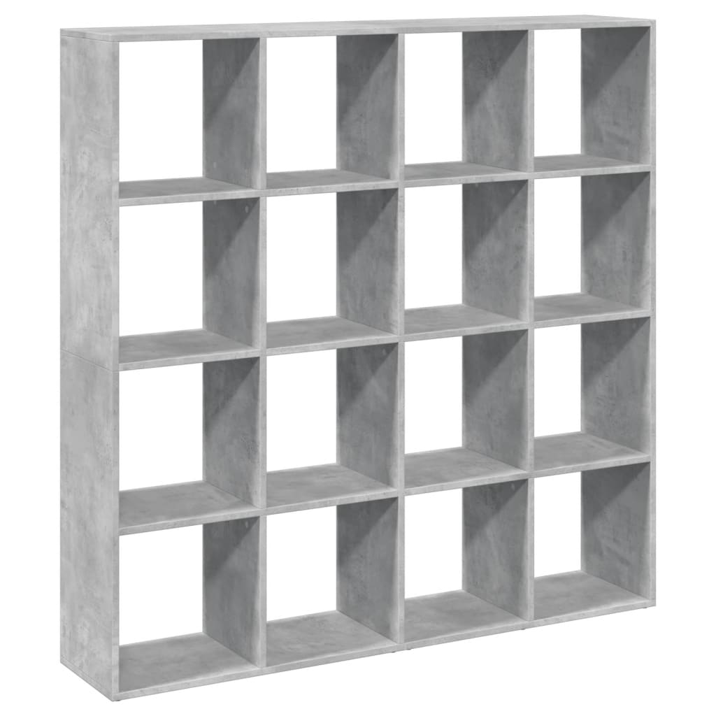 betonszürke szerelt fa könyvszekrény 137,5 x 29 x 137,5 cm