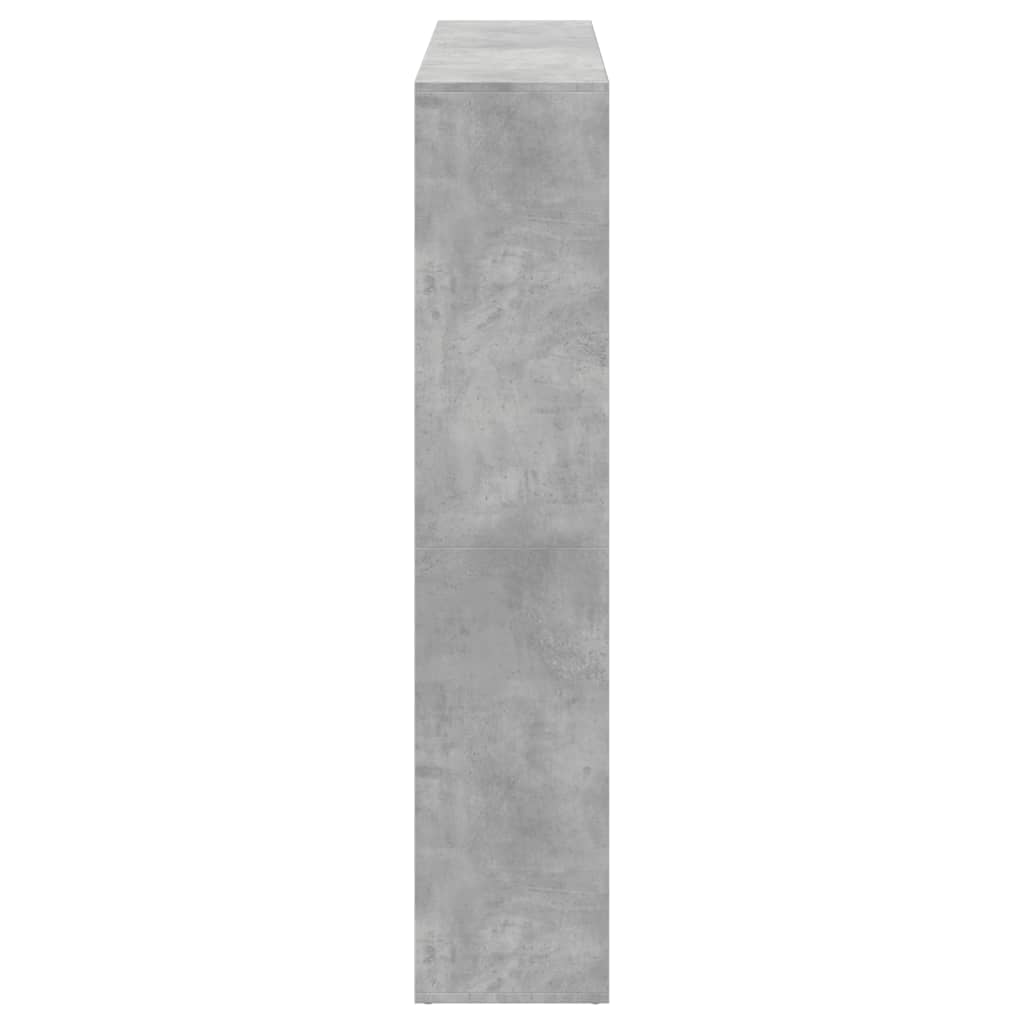betonszürke szerelt fa könyvszekrény 137,5 x 29 x 137,5 cm