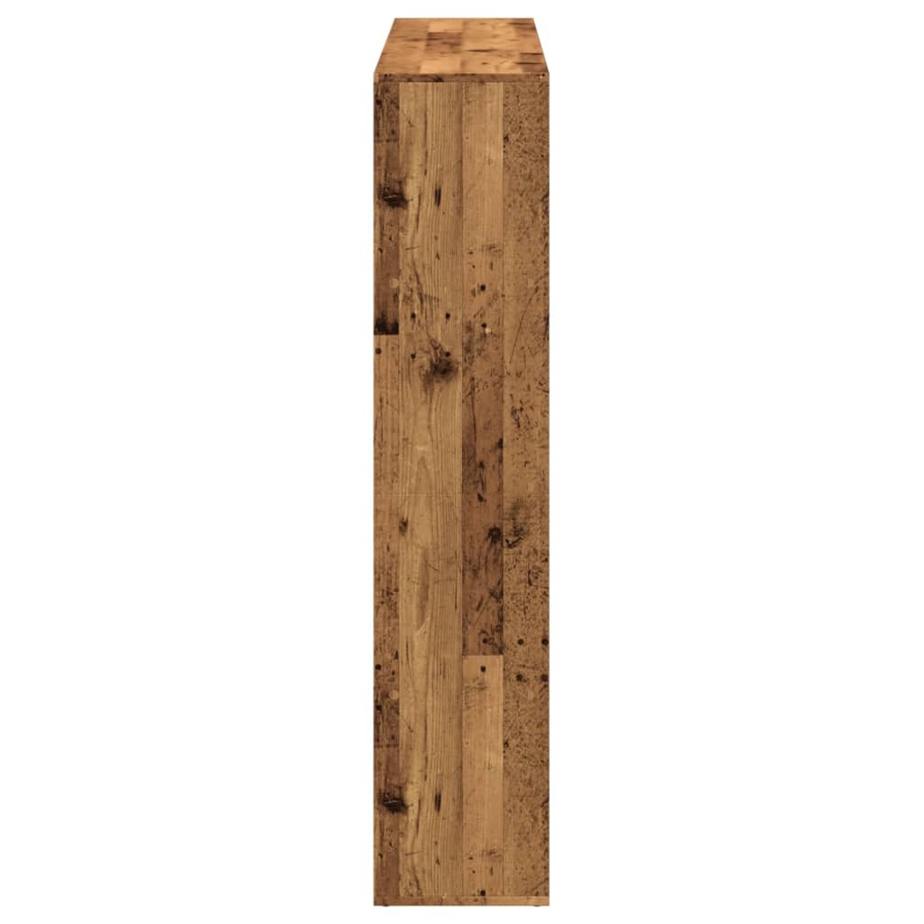 antik fa színű szerelt fa könyvszekrény 137,5 x 29 x 137,5 cm