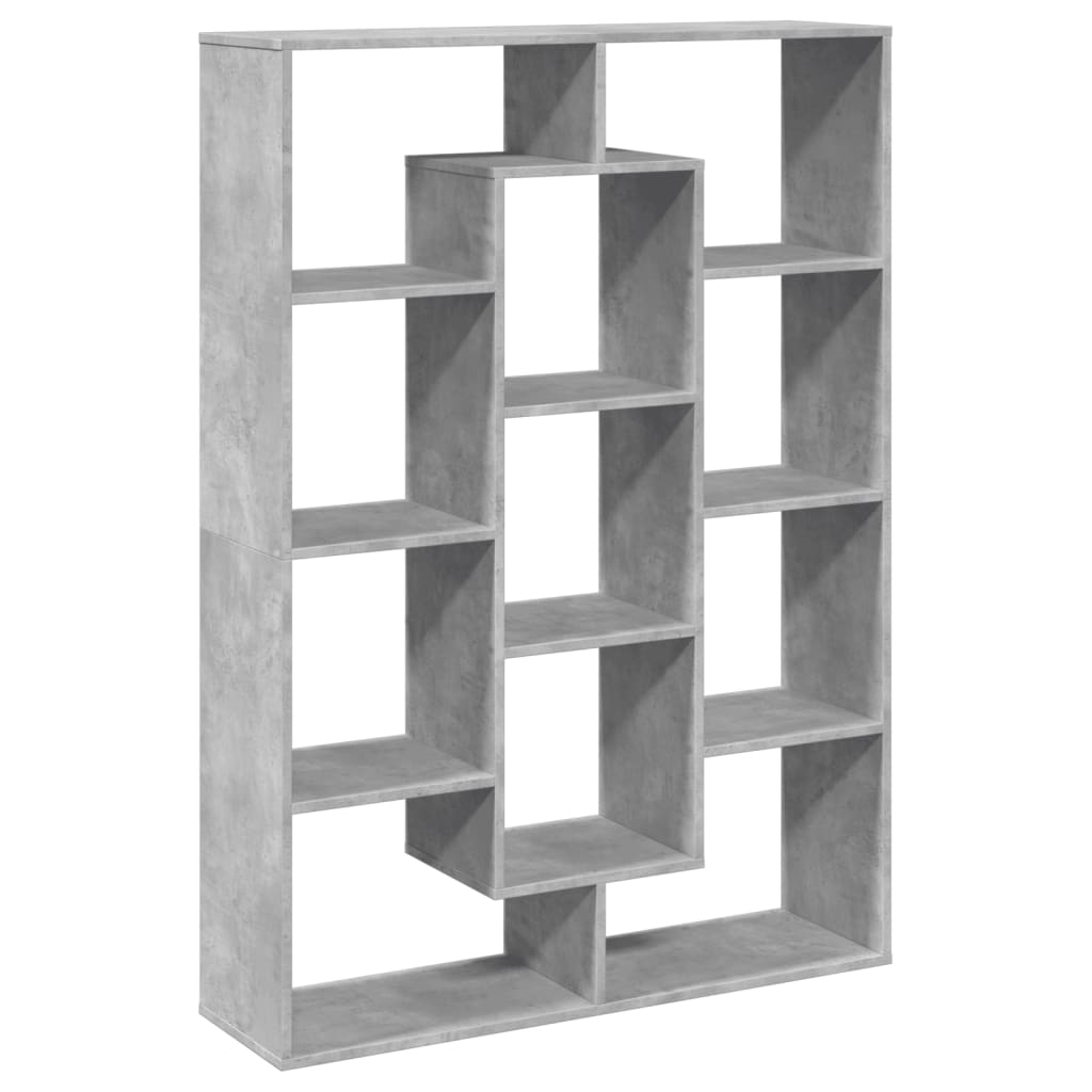 betonszürke szerelt fa könyvszekrény 102 x 29 x 143 cm