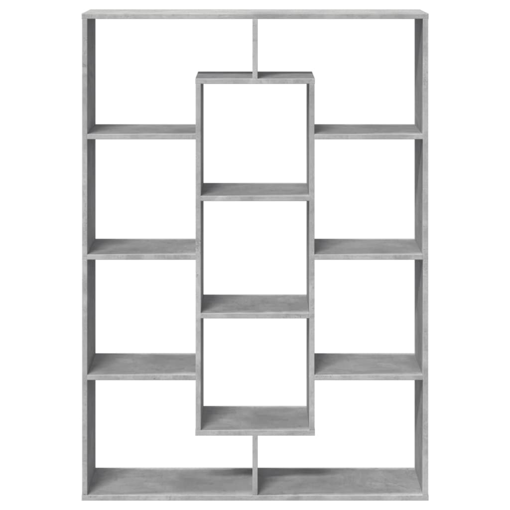 betonszürke szerelt fa könyvszekrény 102 x 29 x 143 cm