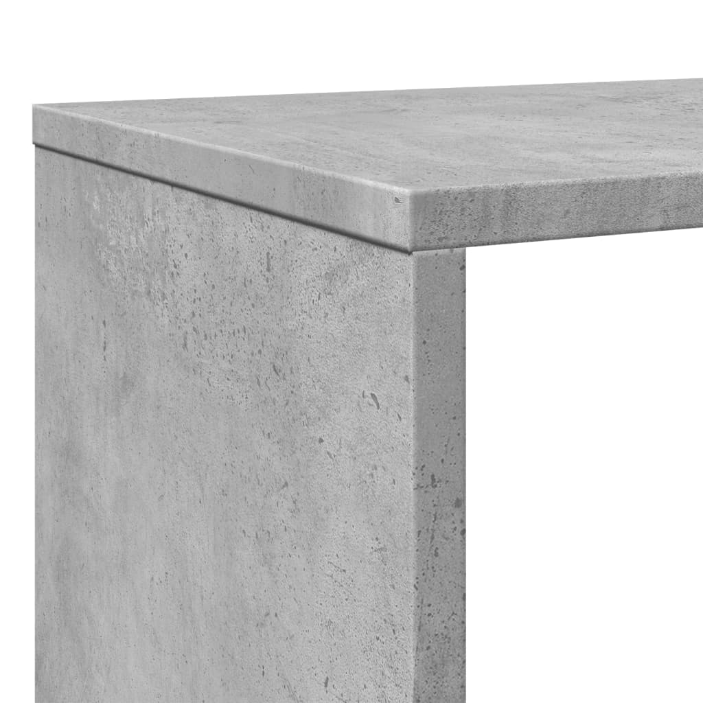 betonszürke szerelt fa könyvszekrény 102 x 29 x 143 cm