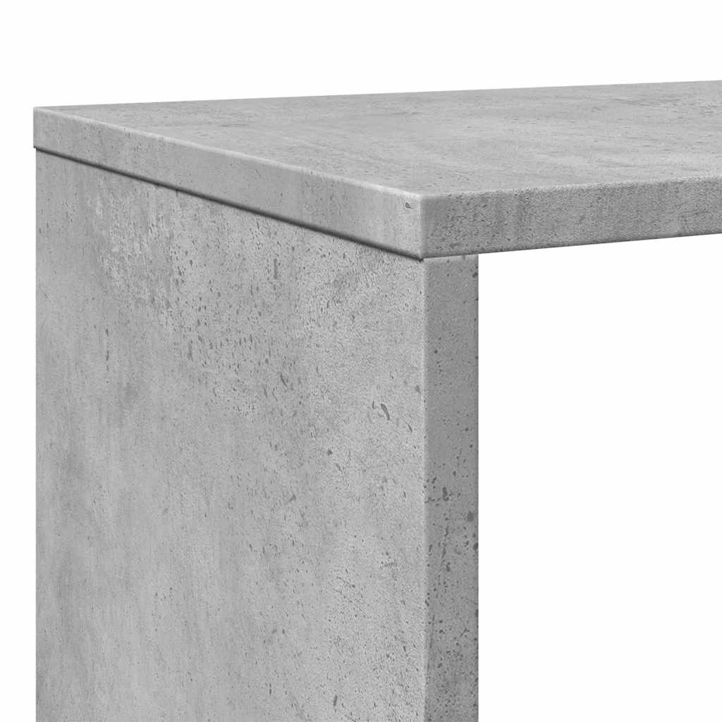 betonszürke szerelt fa könyvszekrény 132 x 29 x 141,5 cm