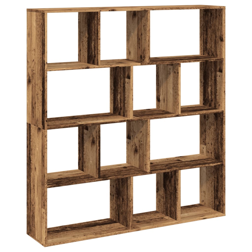 antik fa színű szerelt fa könyvszekrény 132 x 29 x 141,5 cm