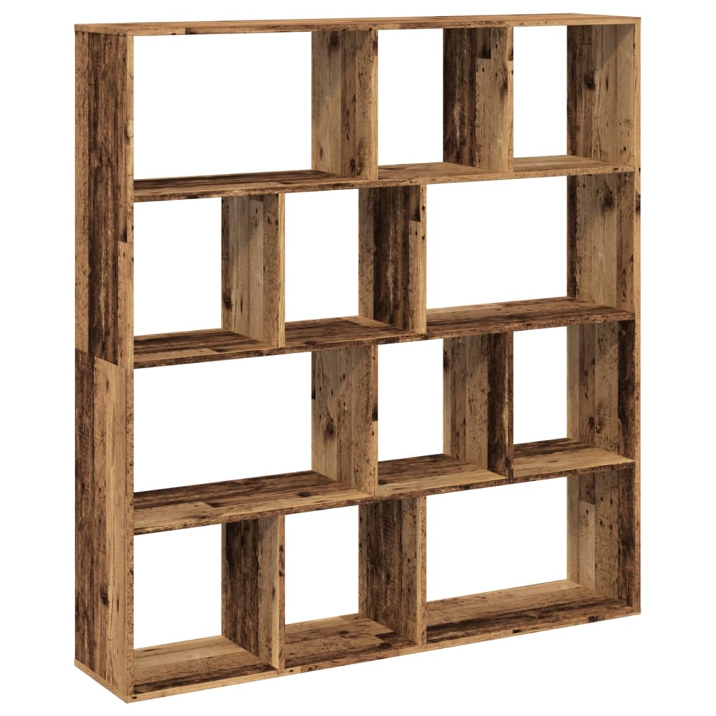 antik fa színű szerelt fa könyvszekrény 132 x 29 x 141,5 cm
