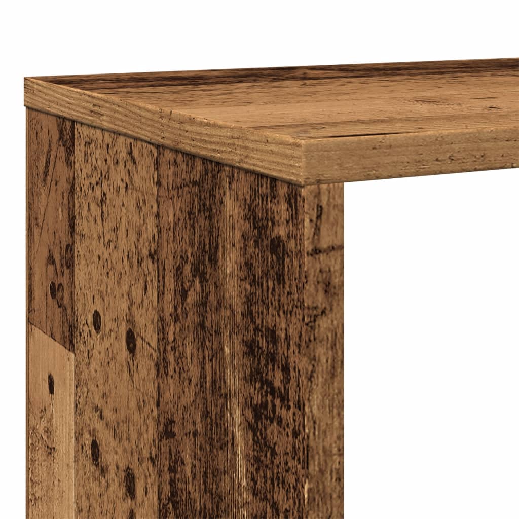 antik fa színű szerelt fa könyvszekrény 132 x 29 x 141,5 cm