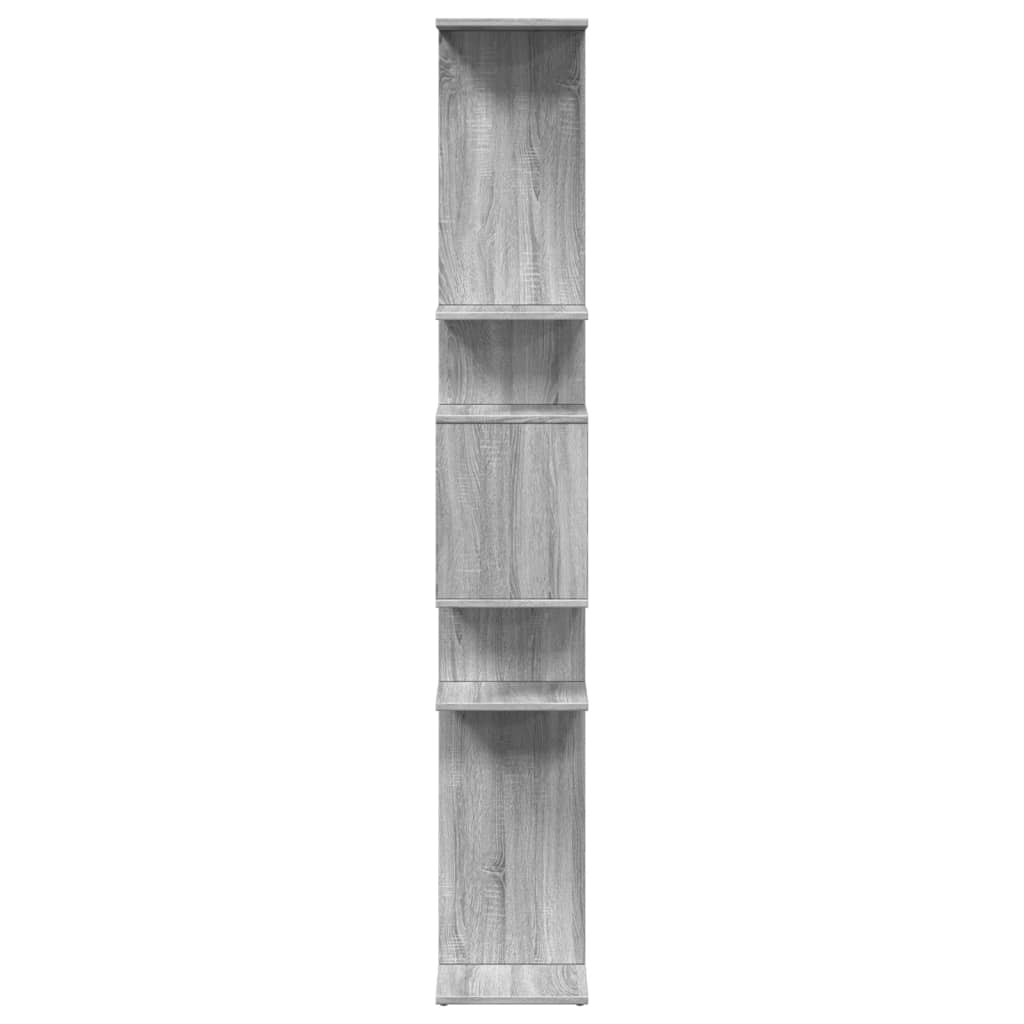 szürke sonoma színű szerelt fa könyvszekrény 92 x 29 x 188 cm
