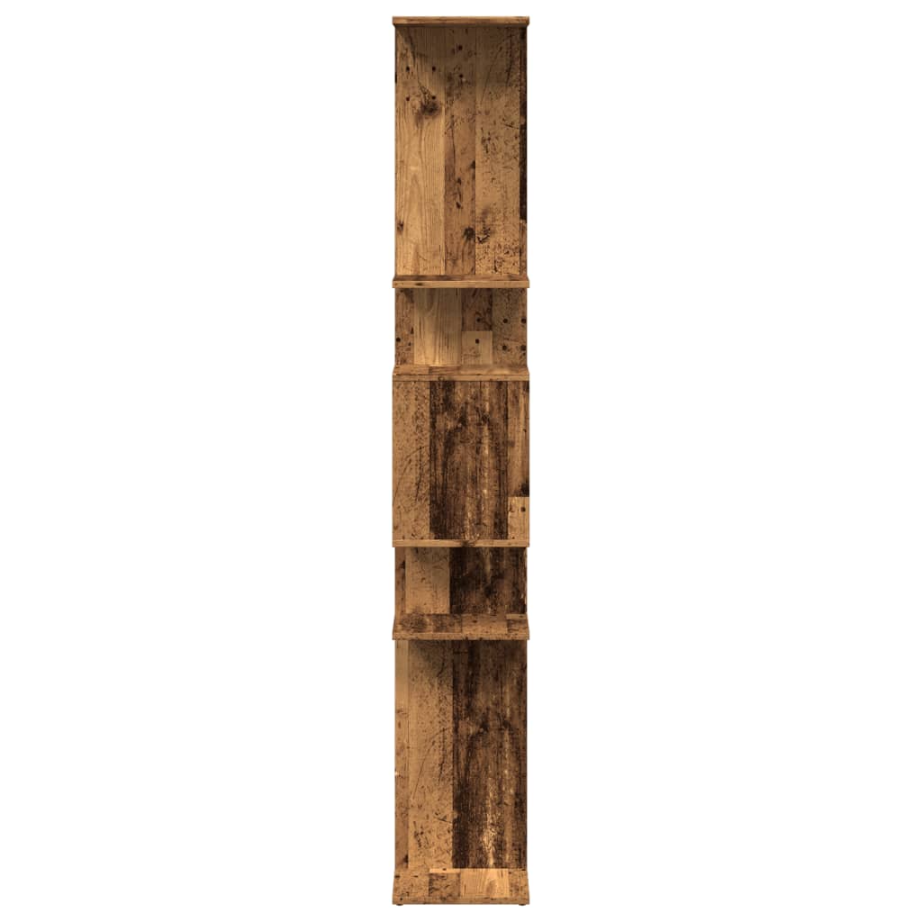 antik fa színű szerelt fa könyvszekrény 92 x 29 x 188 cm