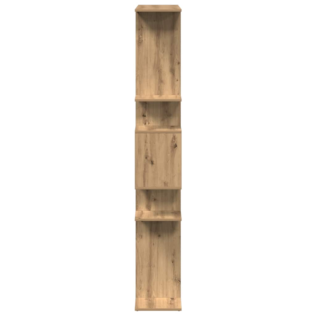 kézműves tölgy színű szerelt fa könyvszekrény 92 x 29 x 188 cm