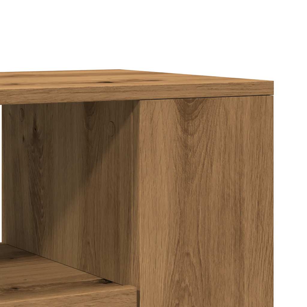 kézműves tölgy szerelt fa TV-szekrény kerekekkel 102x34,5x43 cm