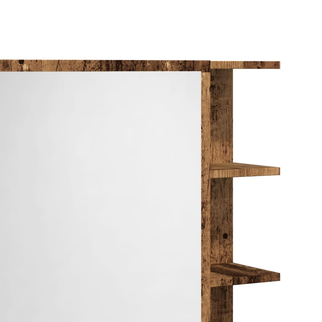 antik fa színű szerelt fa tükrös szekrény 62,5 x 20,5 x 64 cm