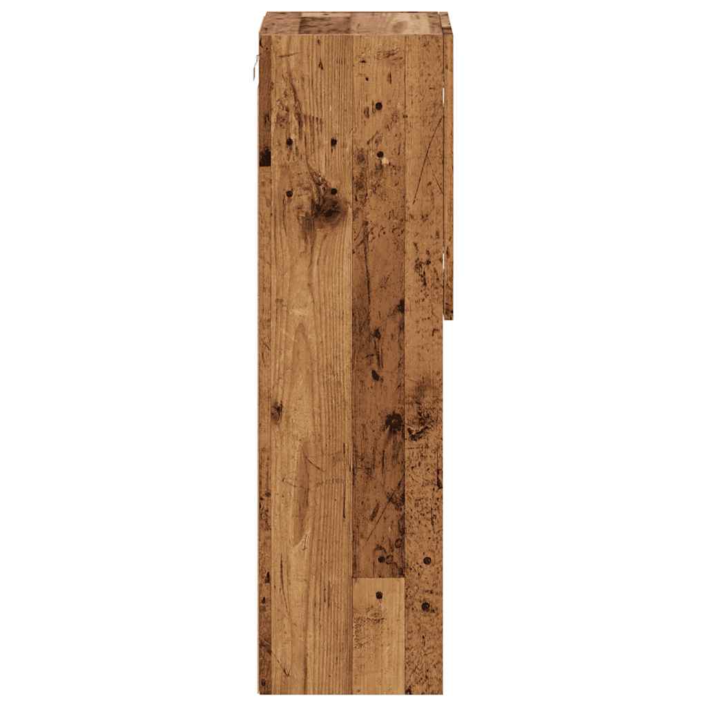 2 db antik fa színű TV-szekrény LED-lámpákkal 30,5x30x102 cm