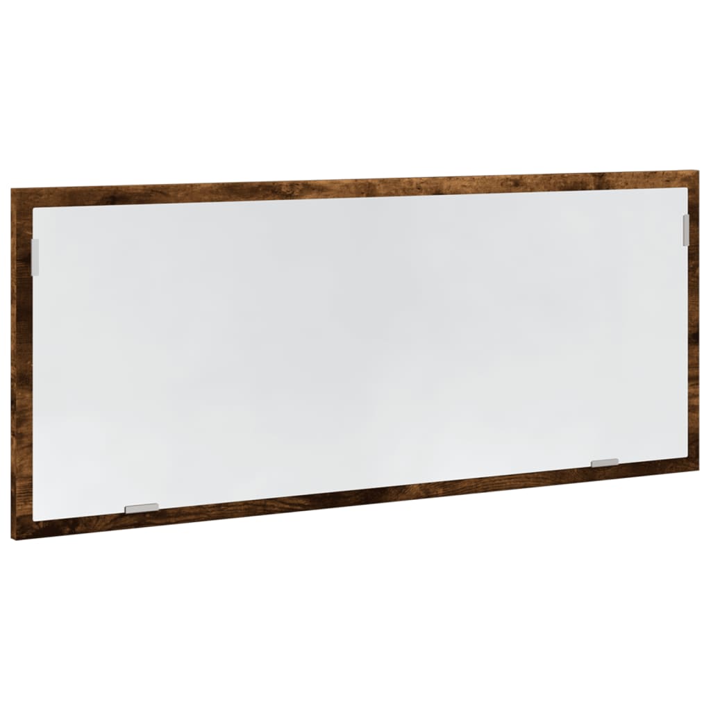 füstös tölgy szerelt fa LED-es fürdőszobatükör 100x8,5x37 cm