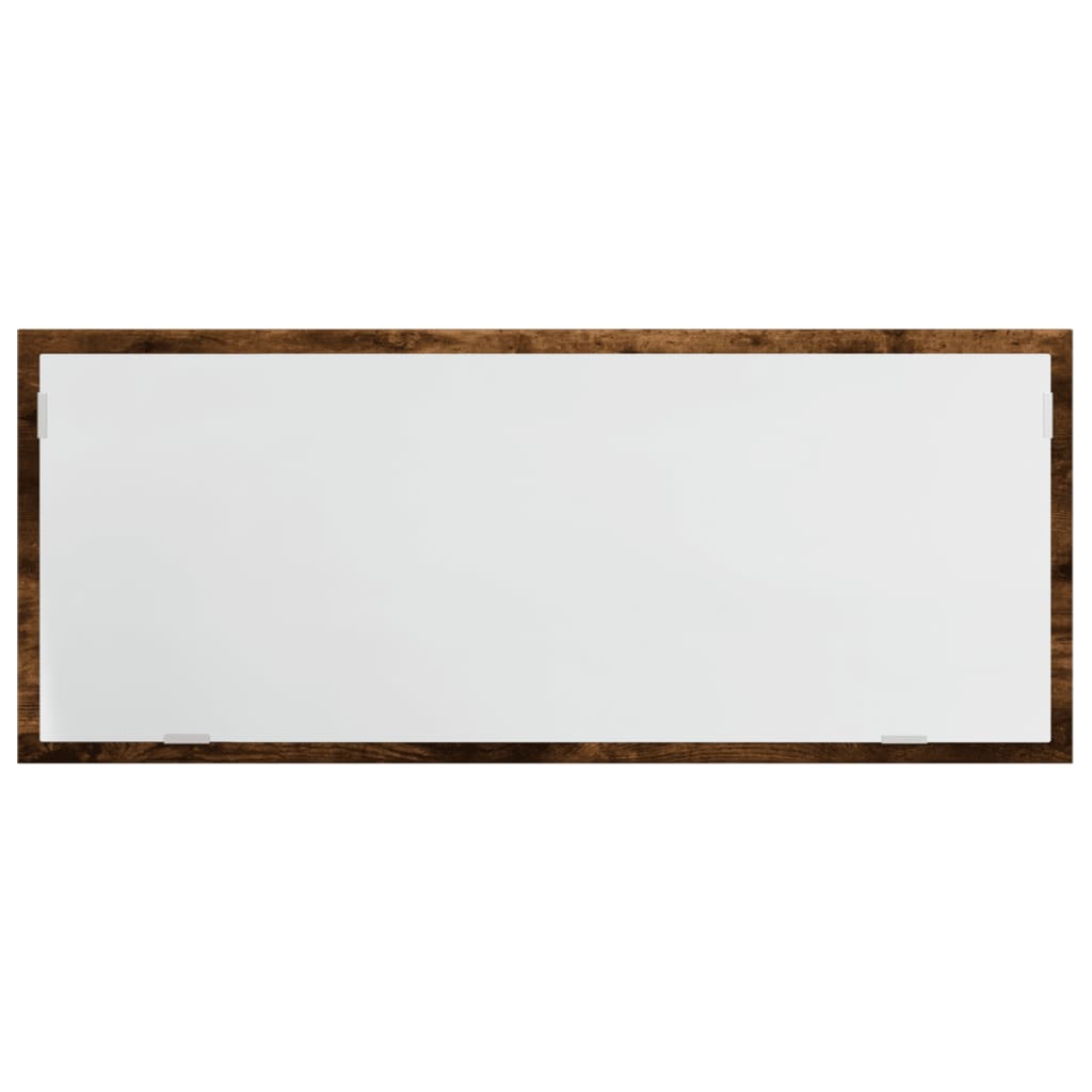 füstös tölgy szerelt fa LED-es fürdőszobatükör 100x8,5x37 cm