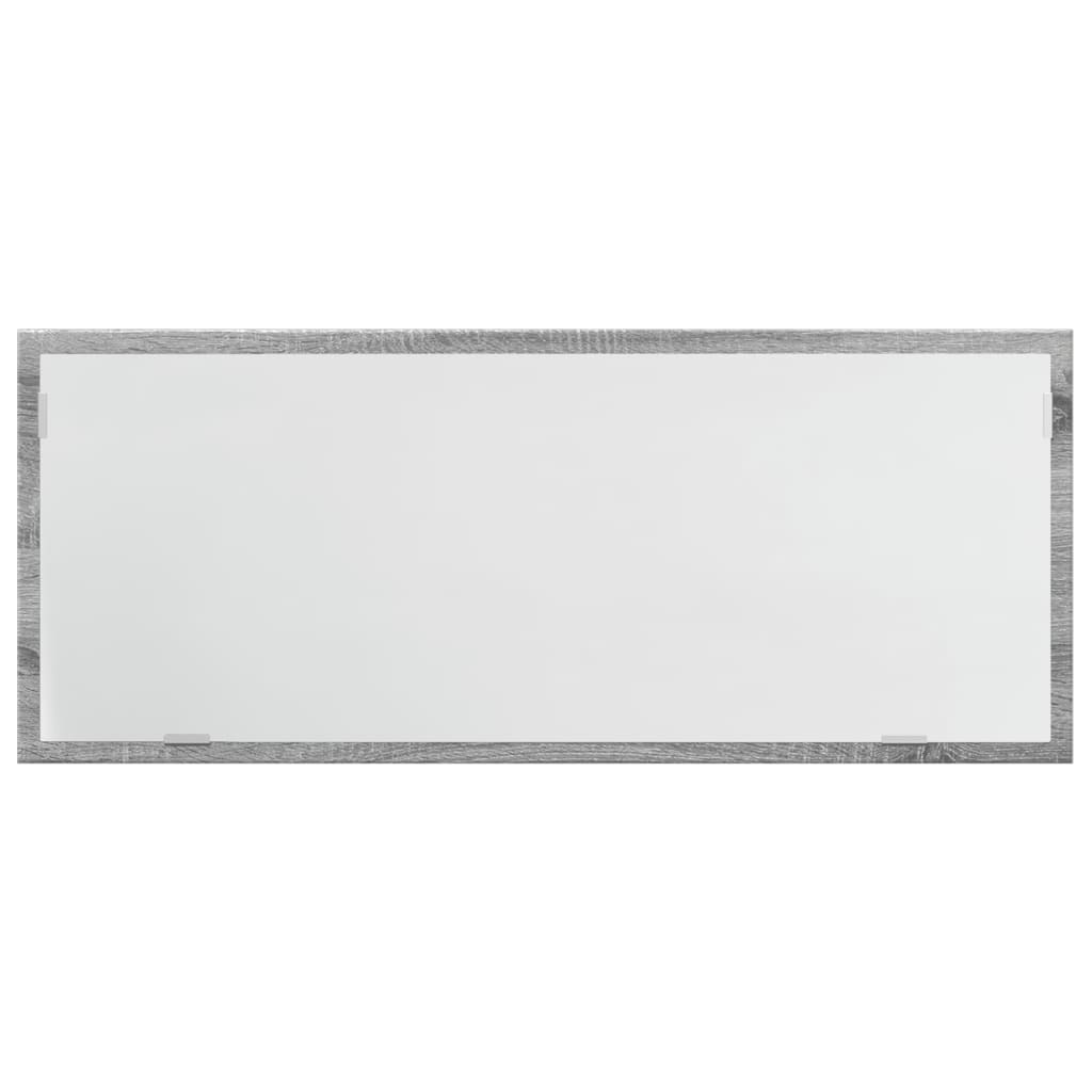 szürke sonoma szerelt fa LED-es fürdőszobatükör 100x8,5x37 cm