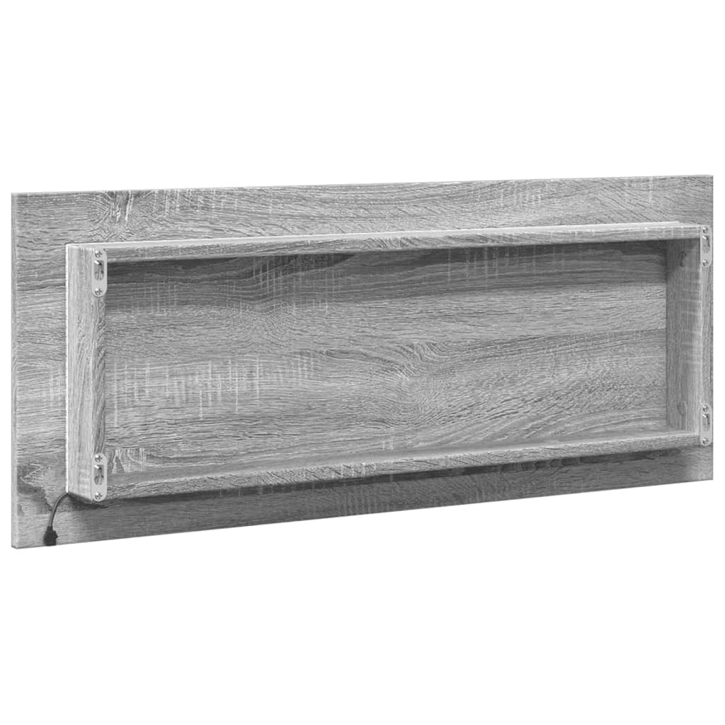 szürke sonoma szerelt fa LED-es fürdőszobatükör 100x8,5x37 cm