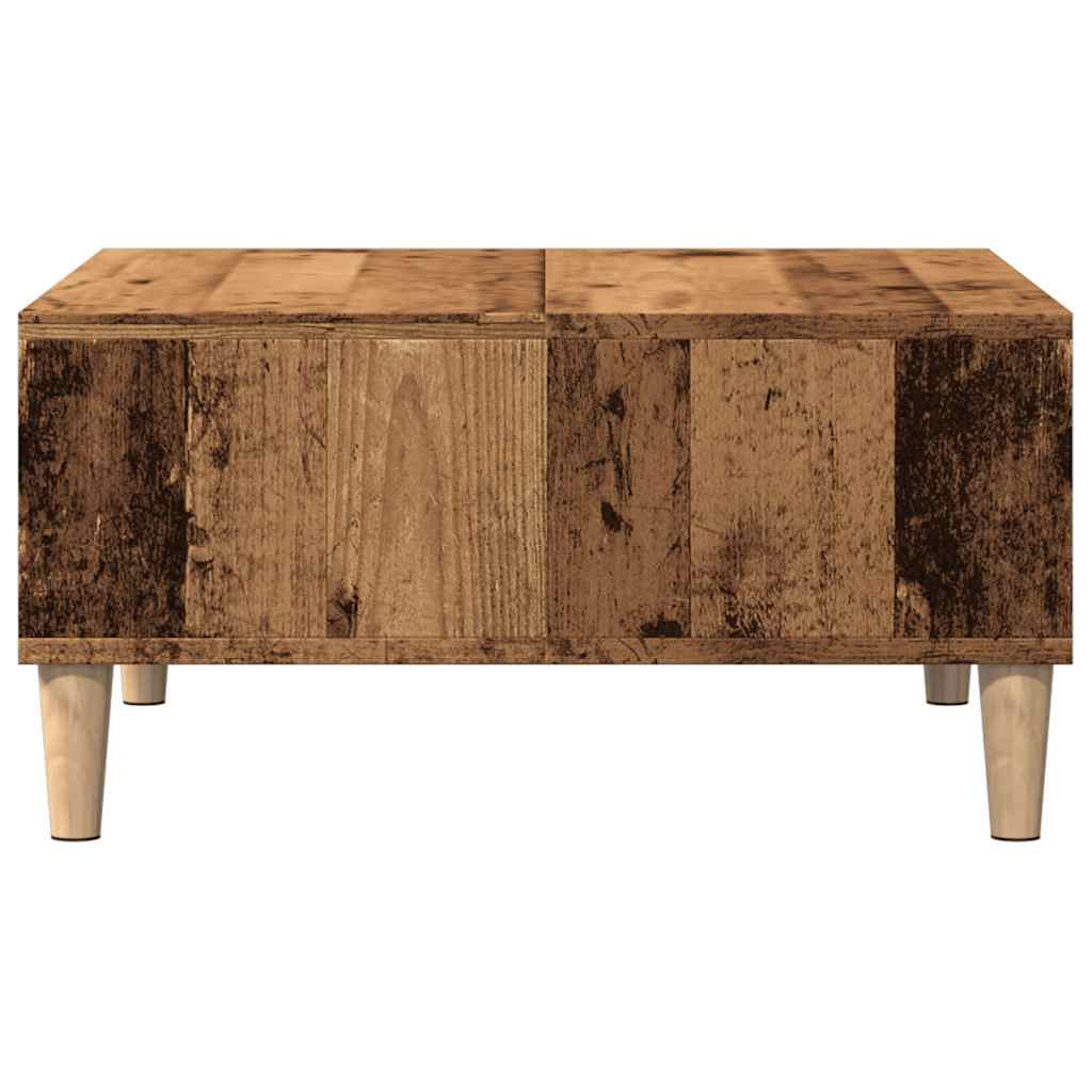 antik fa színű szerelt fa dohányzóasztal 60x 60 x 30 cm