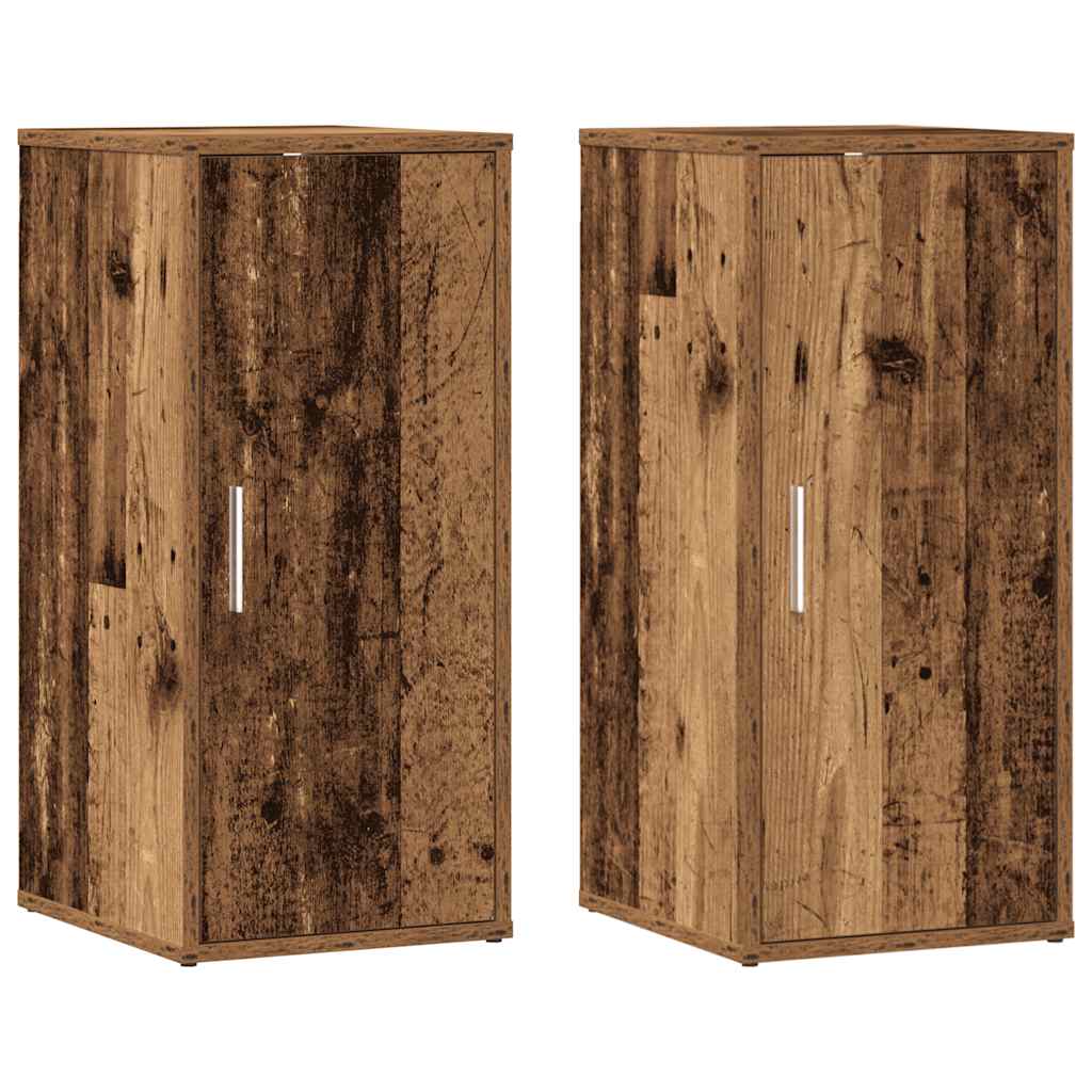 2 db antik fa színű szerelt fa cipősszekrény 32 x 35 x 70 cm