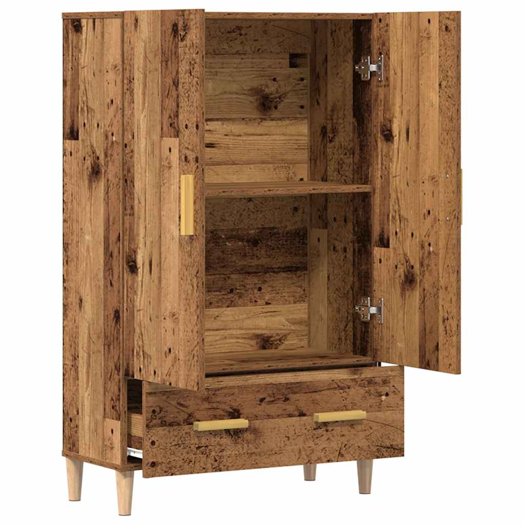 Highboard régi fa 70x31x115 cm gépesített fa