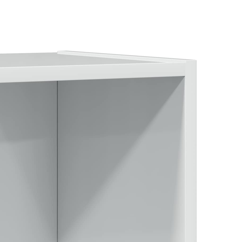 magasfényű fehér szerelt fa könyvespolc 60 x 24 x 143 cm