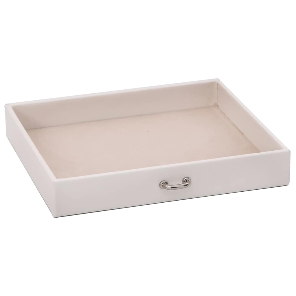ékszerdoboz 4 rétegű tükörrel zárható fehér 22,5x17,5x16,5 cm