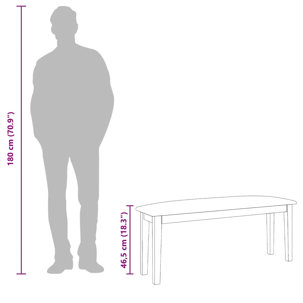tömörfa gumiból pad 110 cm