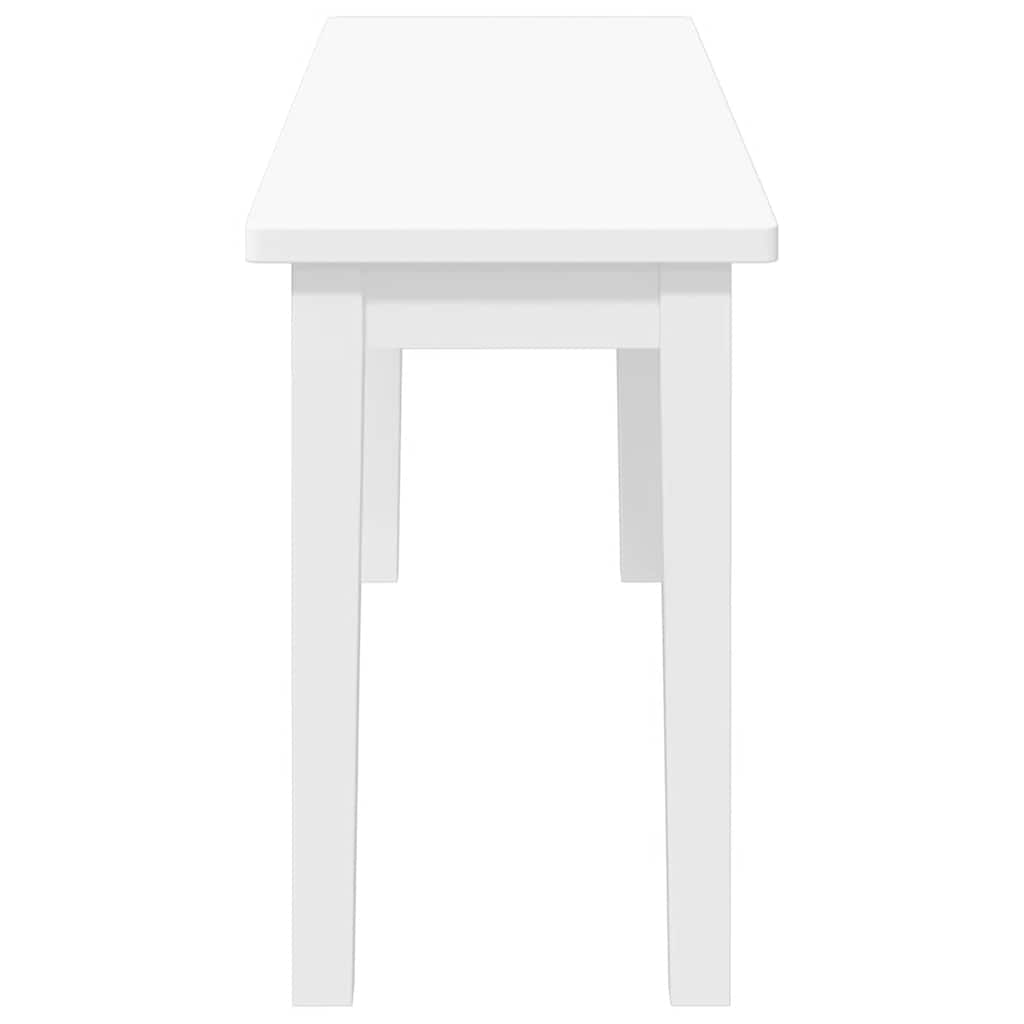 fehér tömörfa gumiból pad 110 cm