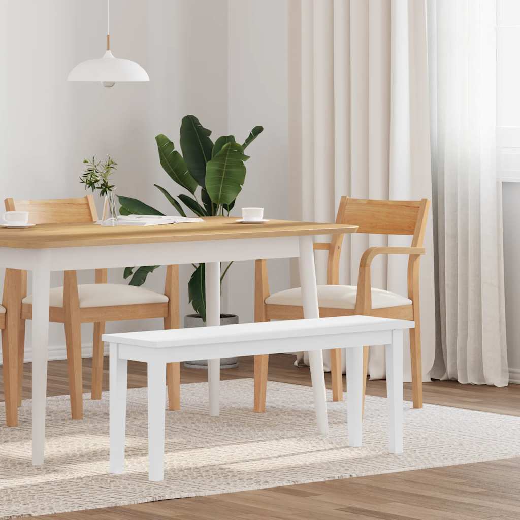 fehér tömörfa gumiból pad 110 cm