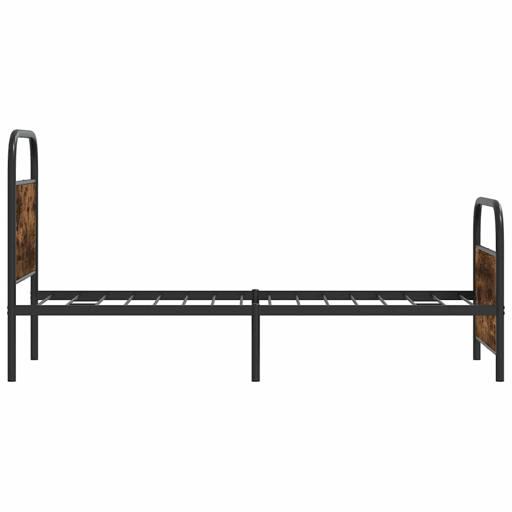 ágykeret matrac nélkül 80x200 cm füstölt tölgy fűrészelt fa