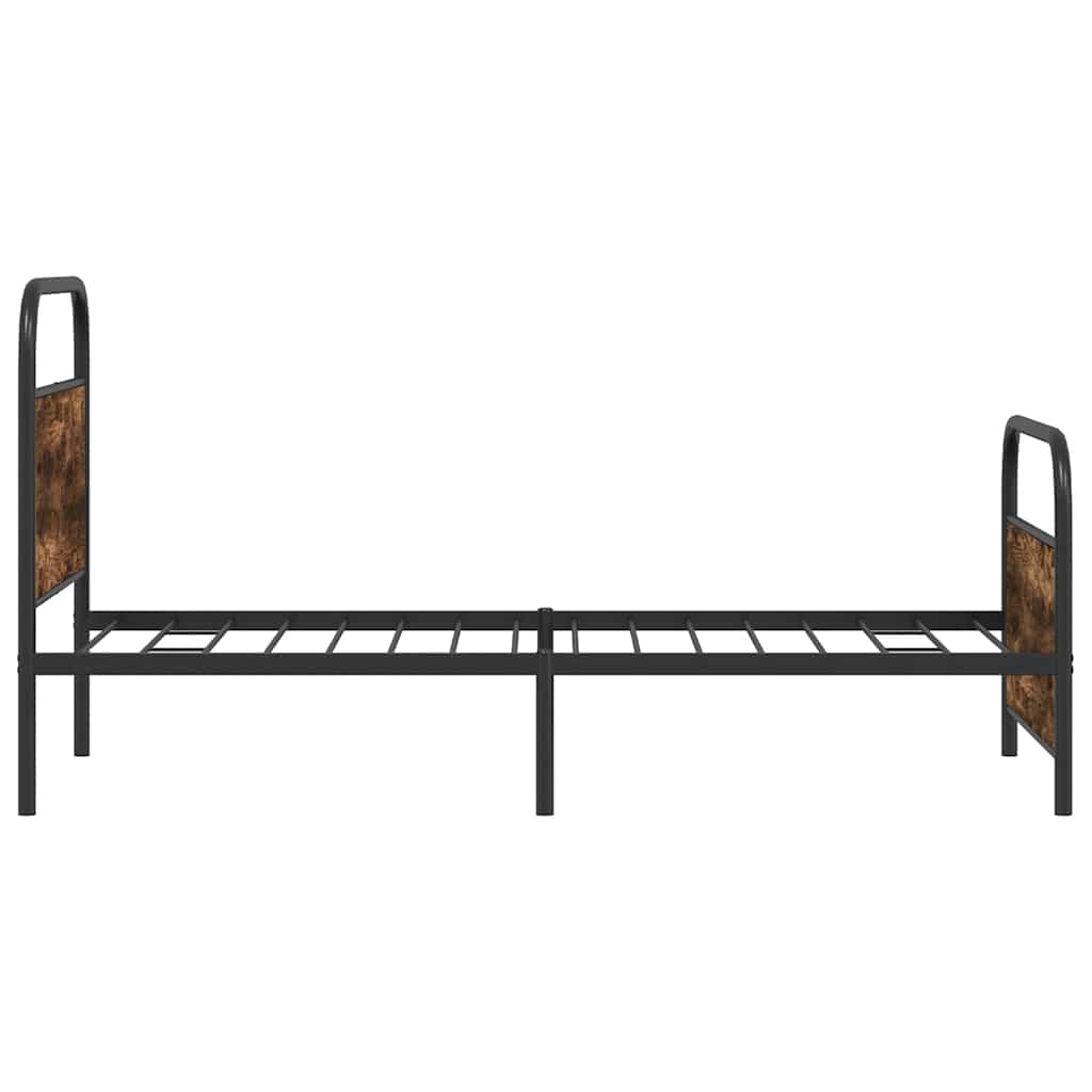 ágykeret matrac nélkül 107x203 cm füstölt tölgy fűrészelt fa