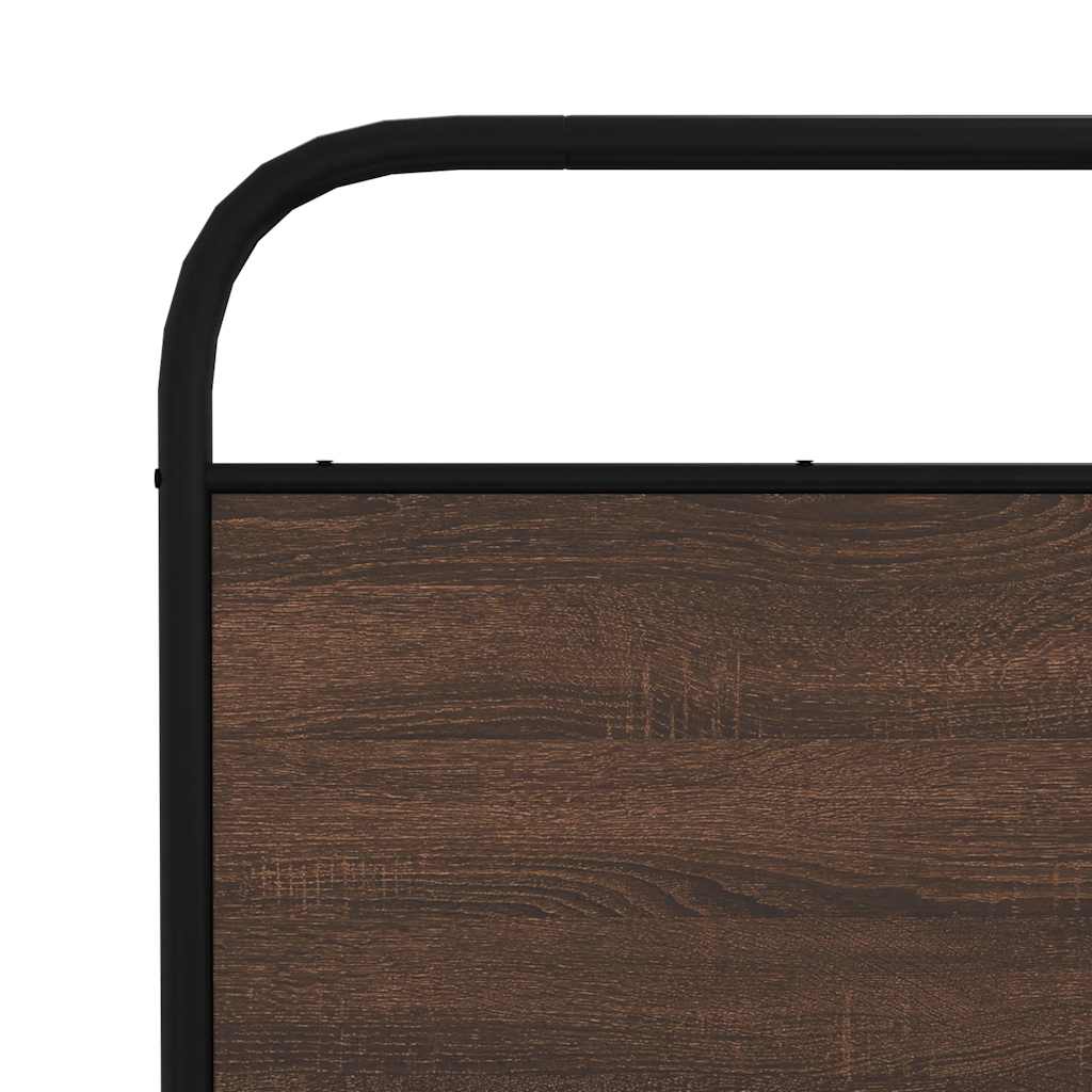 barna tölgy színű acél és szerelt fa csere fejtámla 150 cm