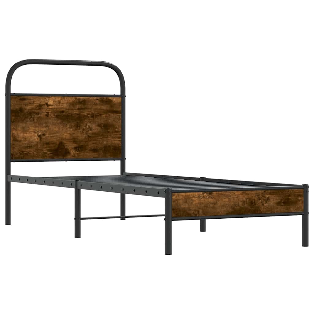 Ágykeret matrac nélkül 75x190 cm gépesített fa füstölt tölgyfa