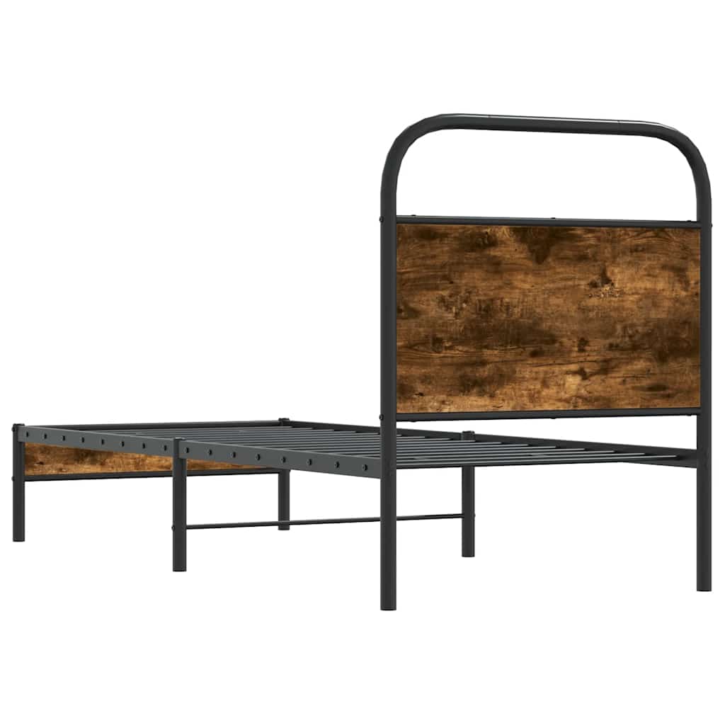 Ágykeret matrac nélkül 75x190 cm gépesített fa füstölt tölgyfa