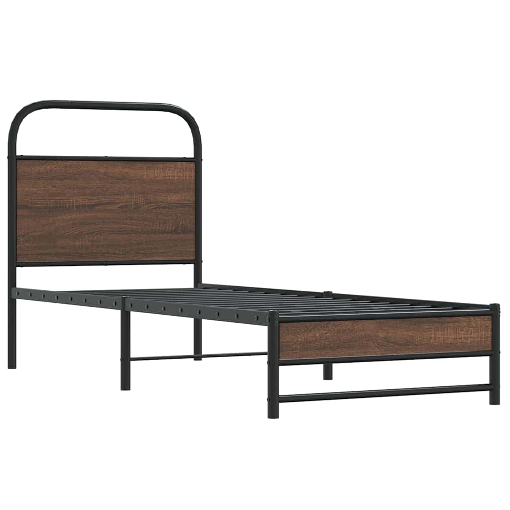 ágykeret matrac nélkül 75x190 cm barna tölgyfa műfa