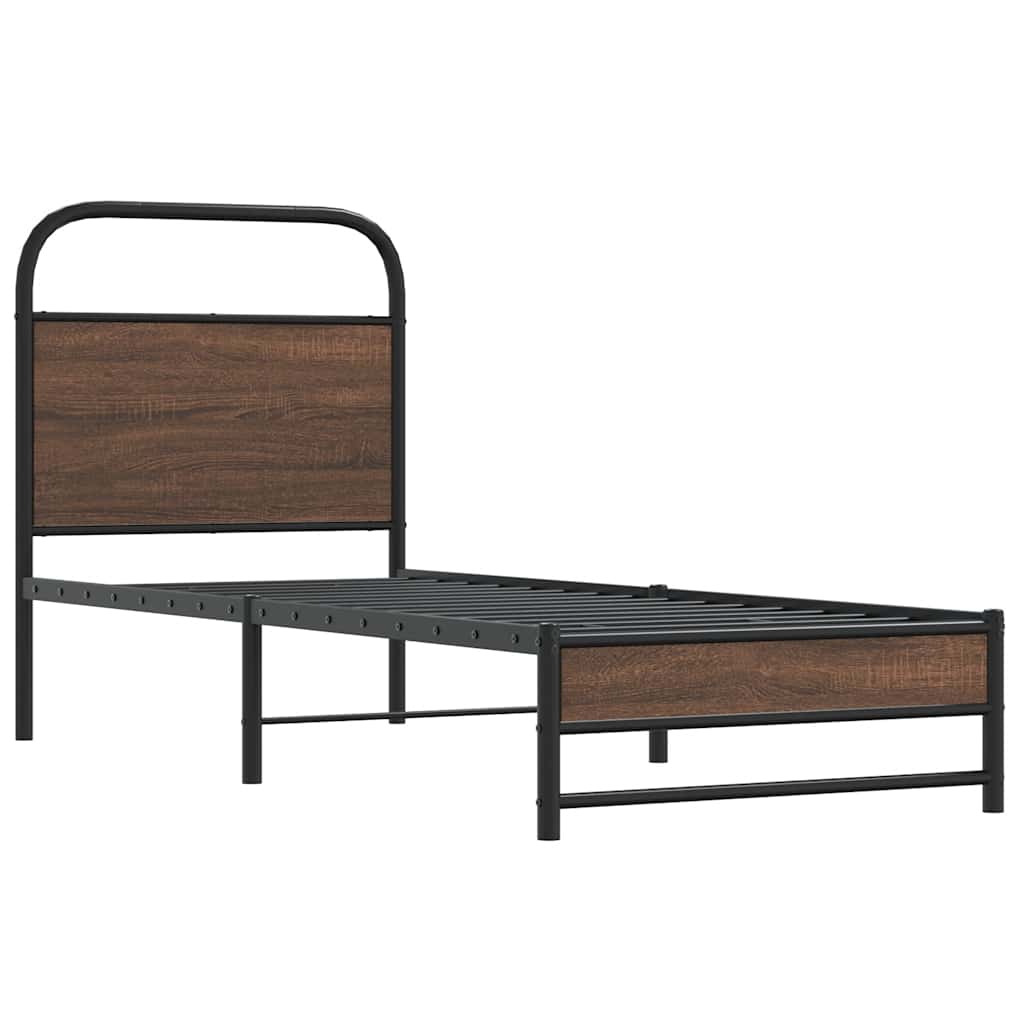 ágykeret matrac nélkül 80x200 cm barna tölgyfa műfa
