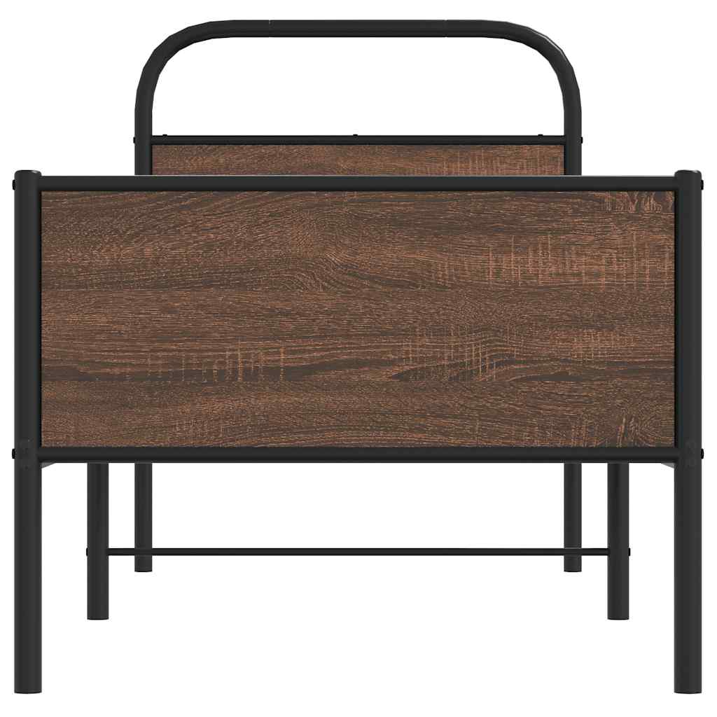 ágykeret matrac nélkül 80x200 cm barna tölgyfa műfa
